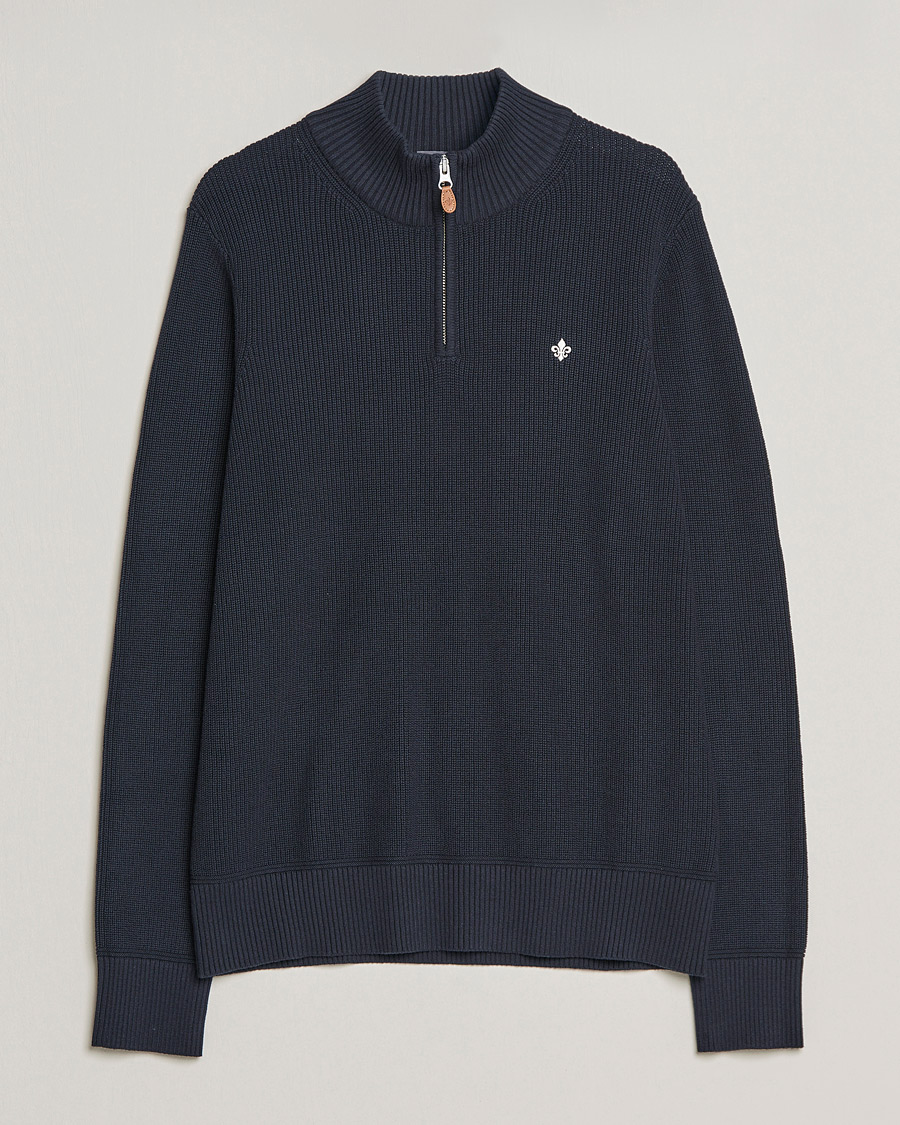 Hombres | Jerséis y prendas de punto | Morris | Bernard Cotton Half Zip Blue