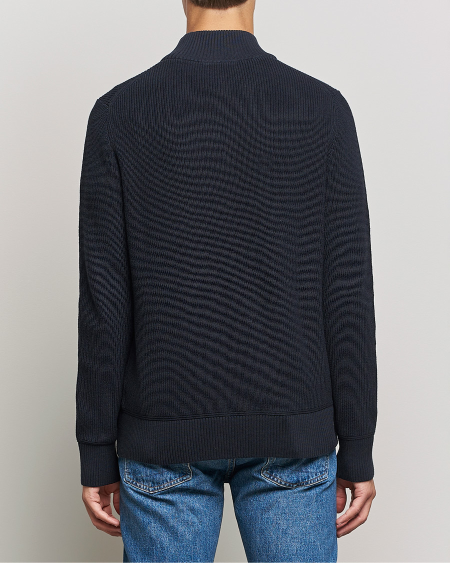 Hombres | Jerséis y prendas de punto | Morris | Bernard Cotton Half Zip Blue