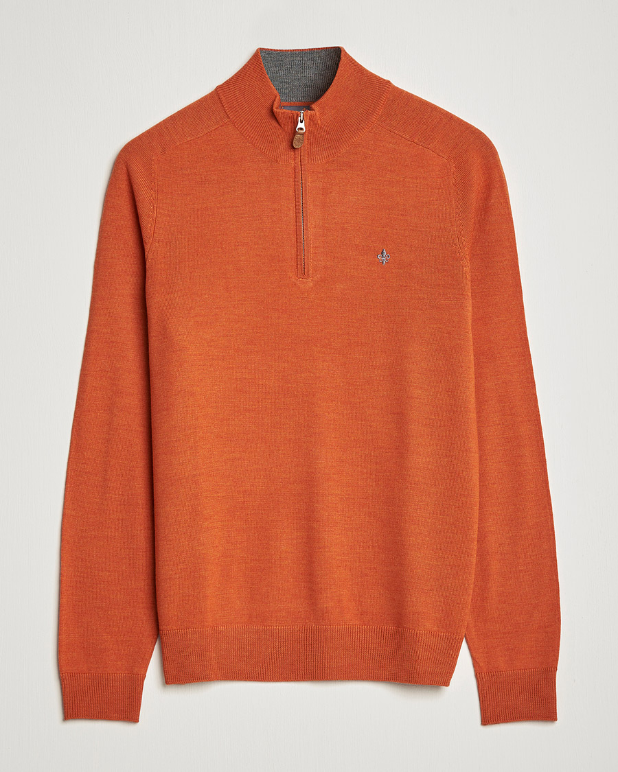 Hombres | Jerséis y prendas de punto | Morris | John Merino Half Zip Orange