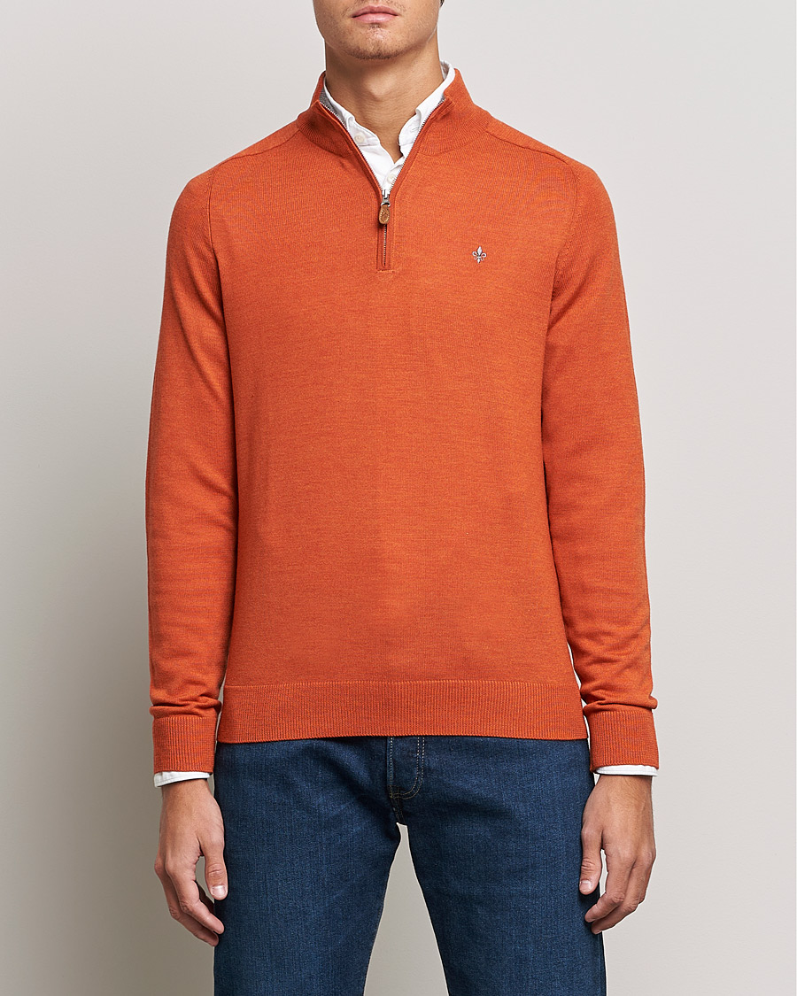 Hombres | Jerséis y prendas de punto | Morris | John Merino Half Zip Orange