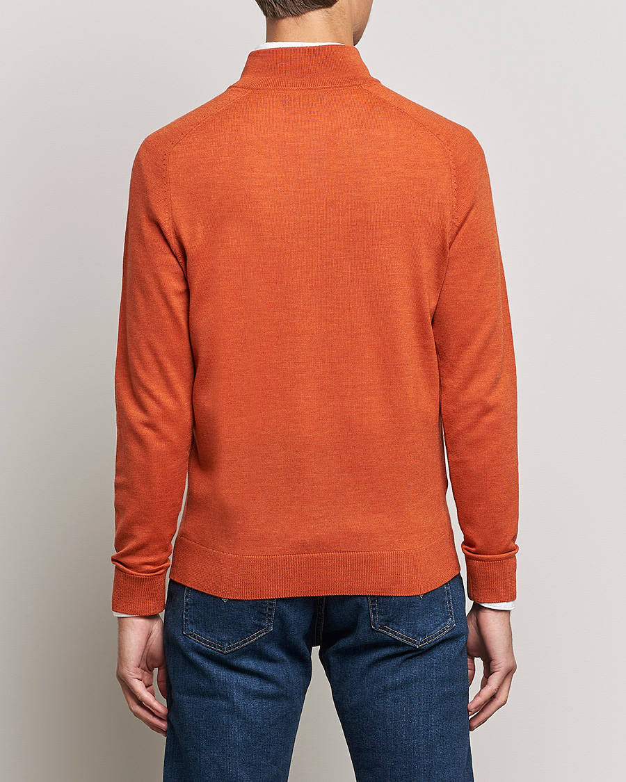 Hombres | Jerséis y prendas de punto | Morris | John Merino Half Zip Orange