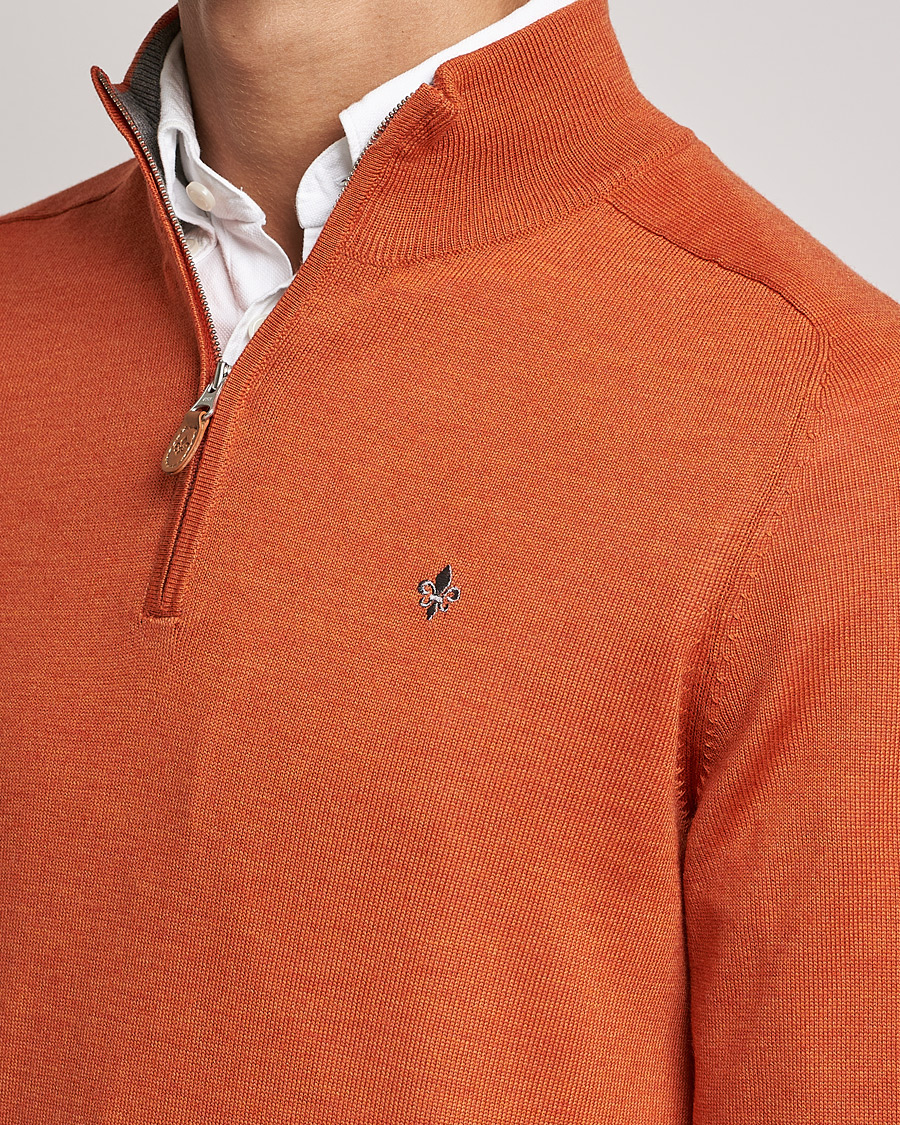 Hombres | Jerséis y prendas de punto | Morris | John Merino Half Zip Orange