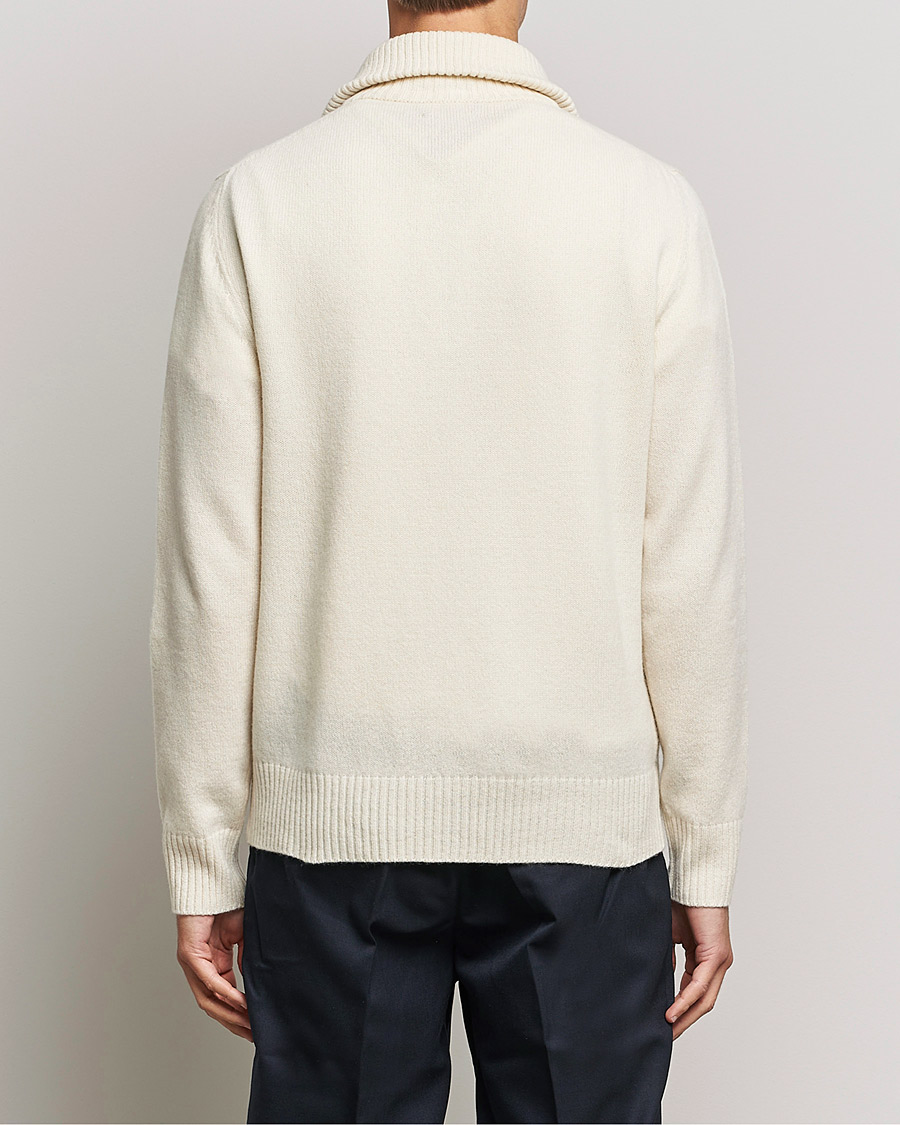 Hombres | Jerséis y prendas de punto | Morris | Kieran Wool Half Zip Off White