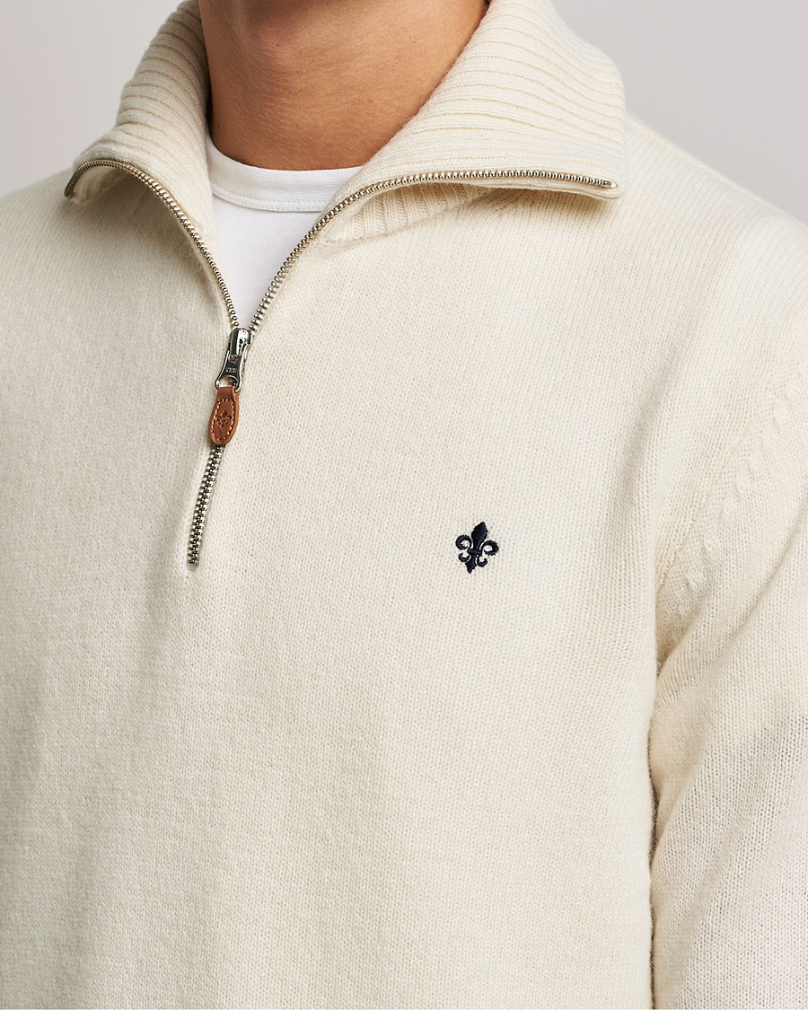Hombres | Jerséis y prendas de punto | Morris | Kieran Wool Half Zip Off White