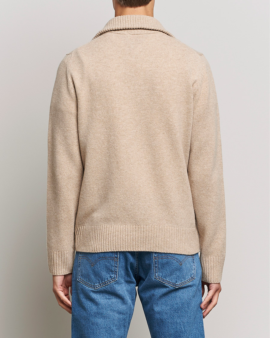 Hombres | Jerséis y prendas de punto | Morris | Kieran Wool Half Zip Khaki