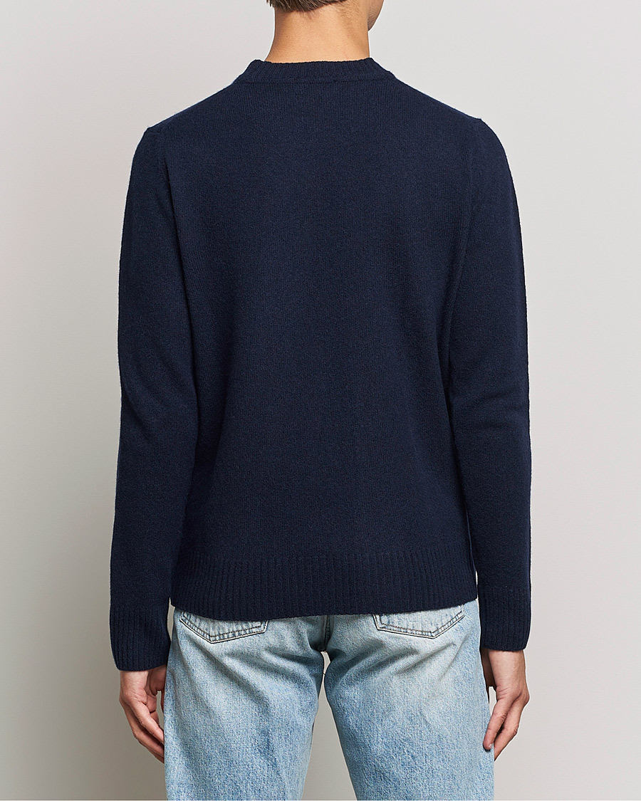 Hombres | Jerséis y prendas de punto | Morris | Kieran Wool Crew Neck Navy