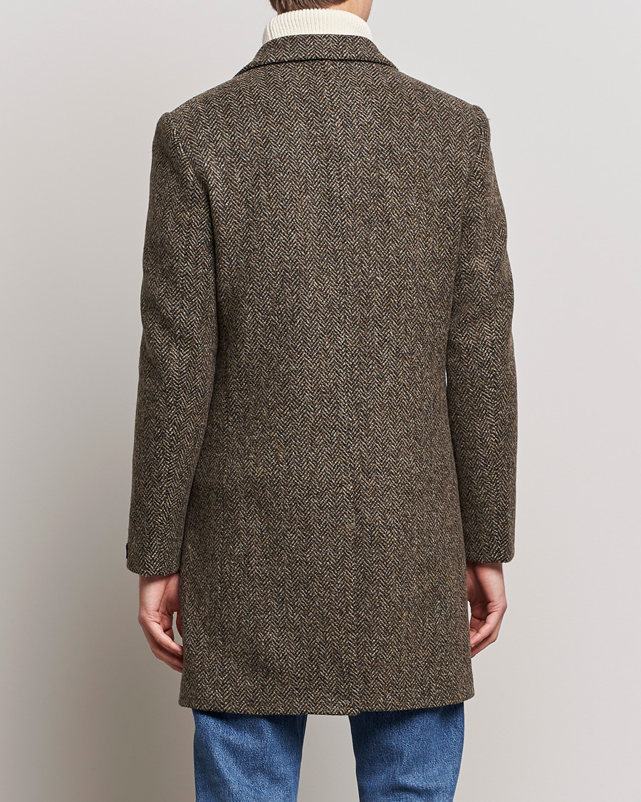 Hombres | Abrigos y chaquetas | Morris | Wool Herringbone Coat Dark Brown