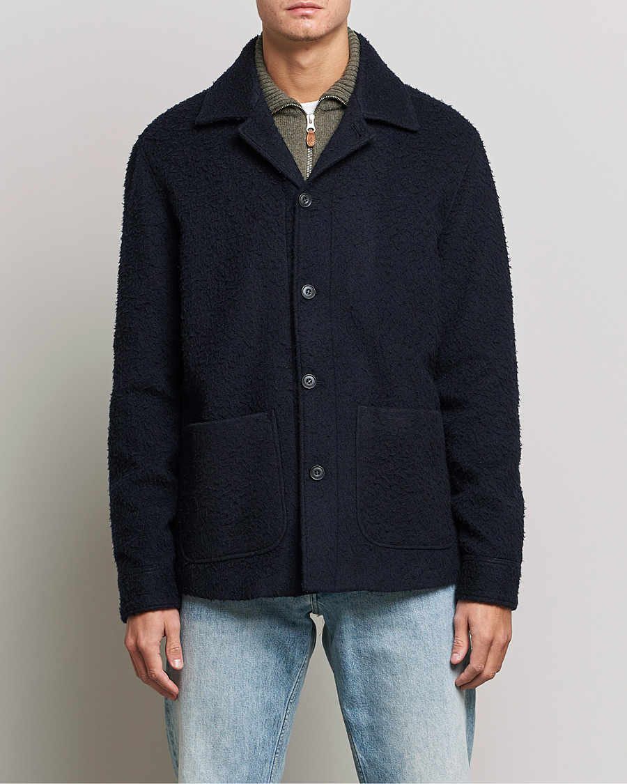 Hombres | Abrigos y chaquetas | Morris | Shaggy Shirt Jacket Navy