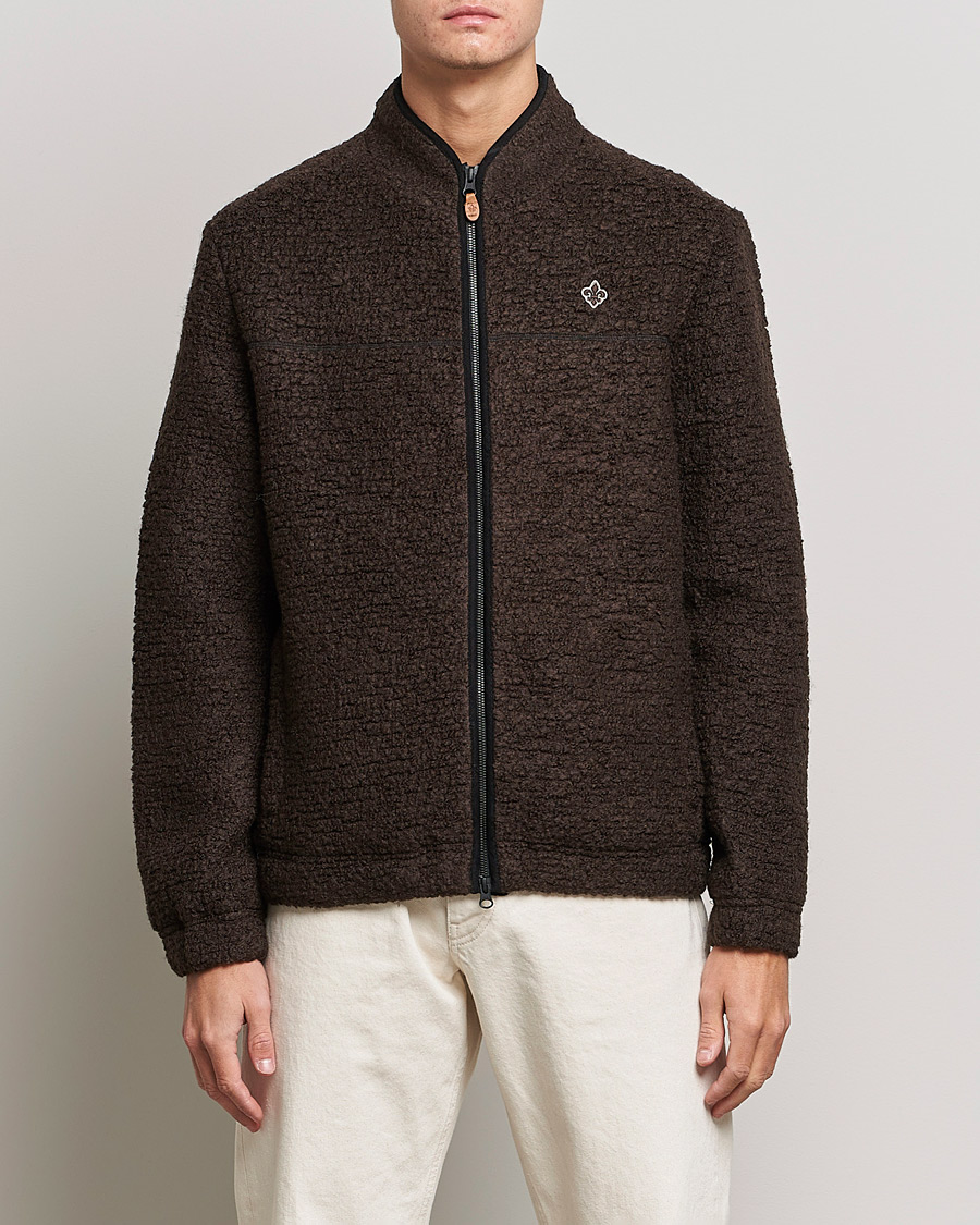 Hombres | Jerséis y prendas de punto | Morris | Chadwick Pile Jacket Dark Brown