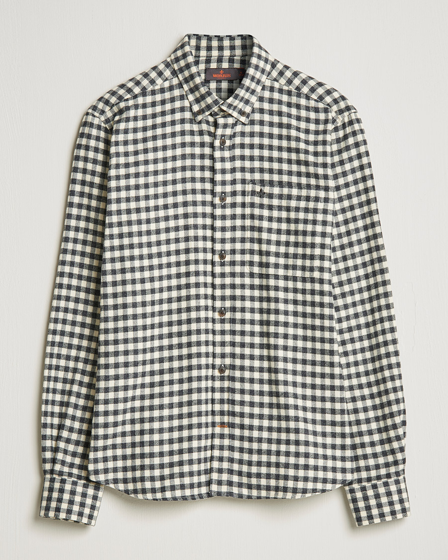 Hombres | Camisas | Morris | Brushed Twill Checked Shirt Grey/White