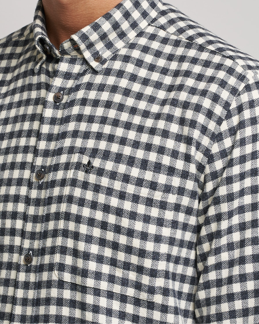 Hombres | Camisas | Morris | Brushed Twill Checked Shirt Grey/White