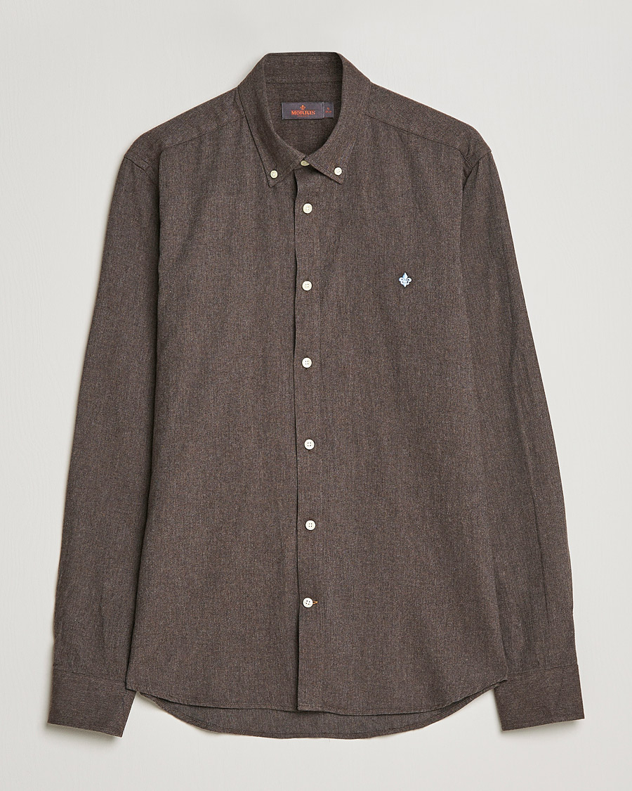Hombres | Camisas | Morris | Watts Flannel Button Down Shirt Dark Brown
