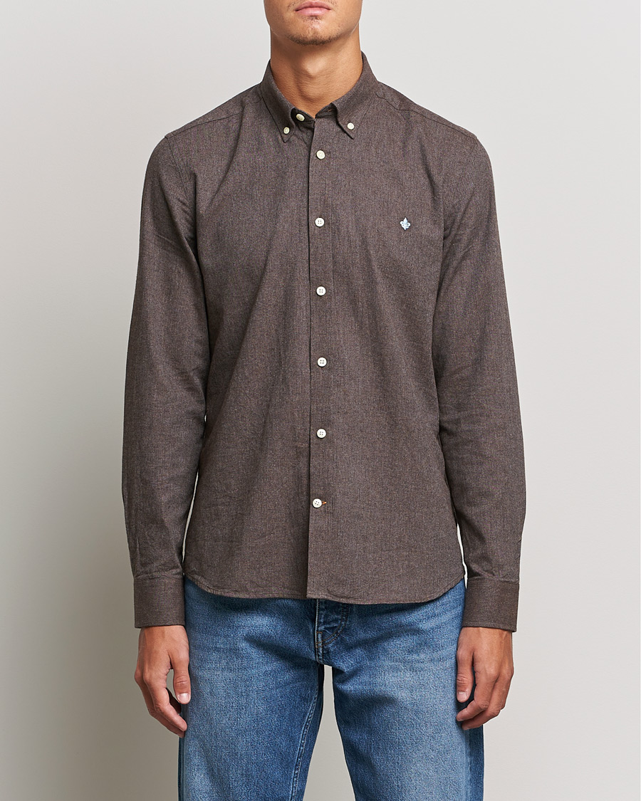 Hombres | Camisas | Morris | Watts Flannel Button Down Shirt Dark Brown