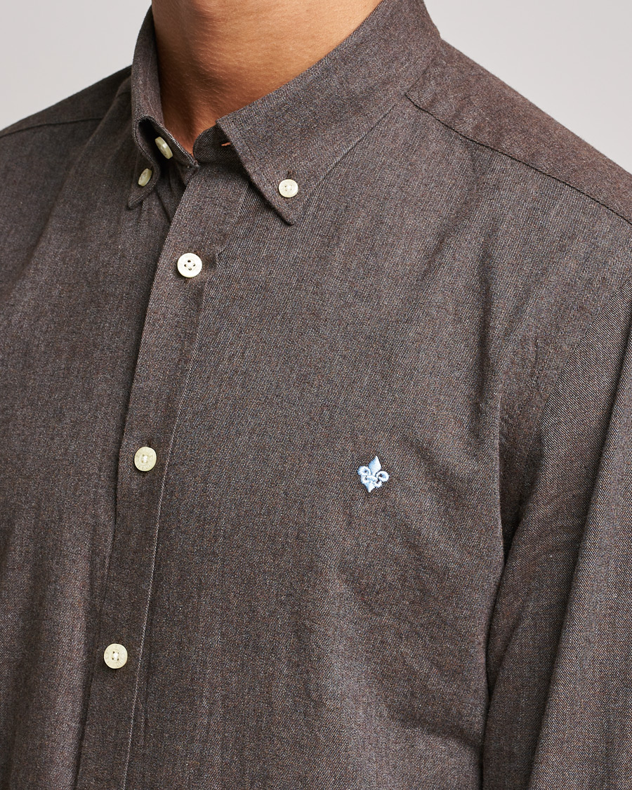 Hombres | Camisas | Morris | Watts Flannel Button Down Shirt Dark Brown