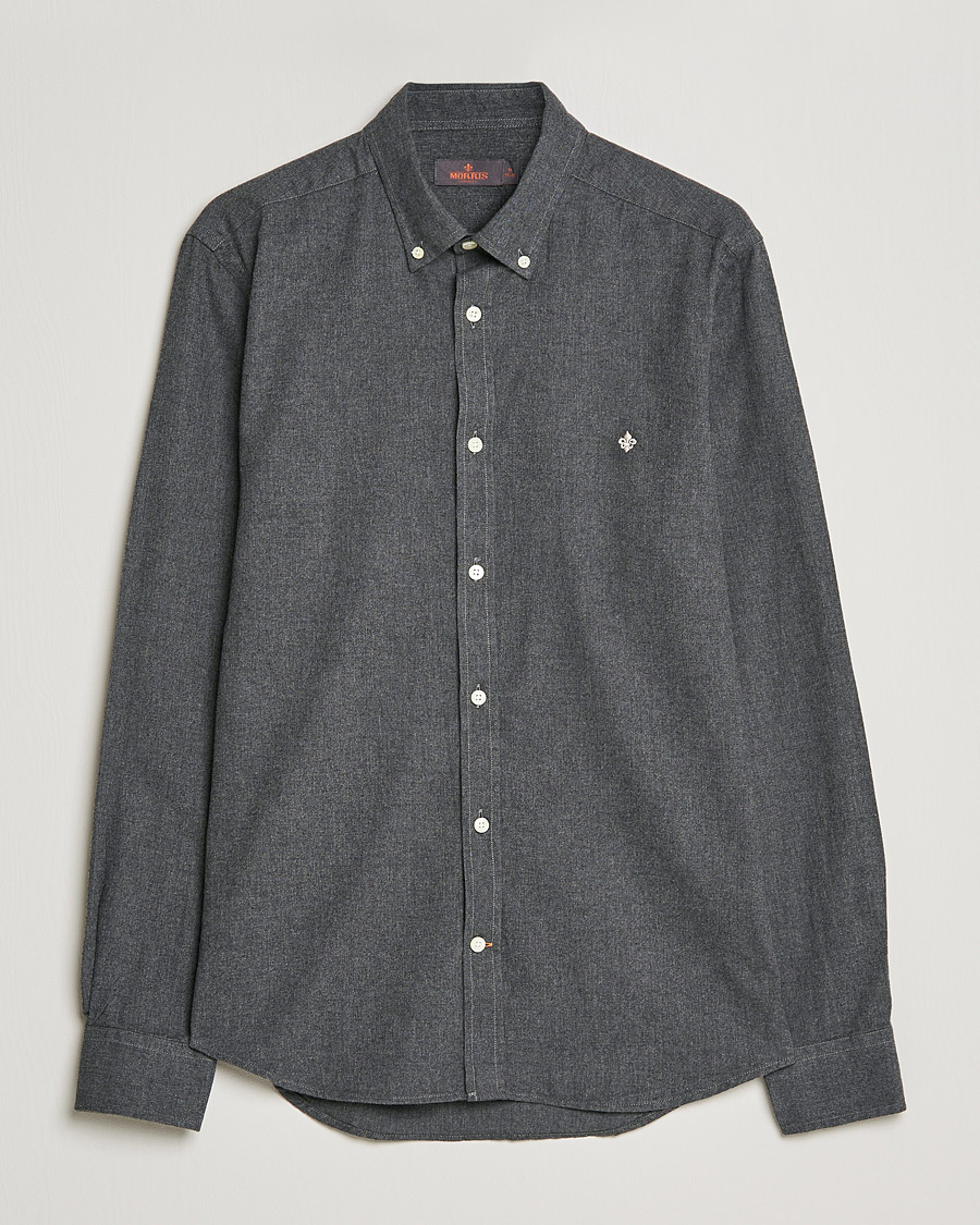 Hombres | Camisas | Morris | Watts Flannel Button Down Shirt Dark Grey