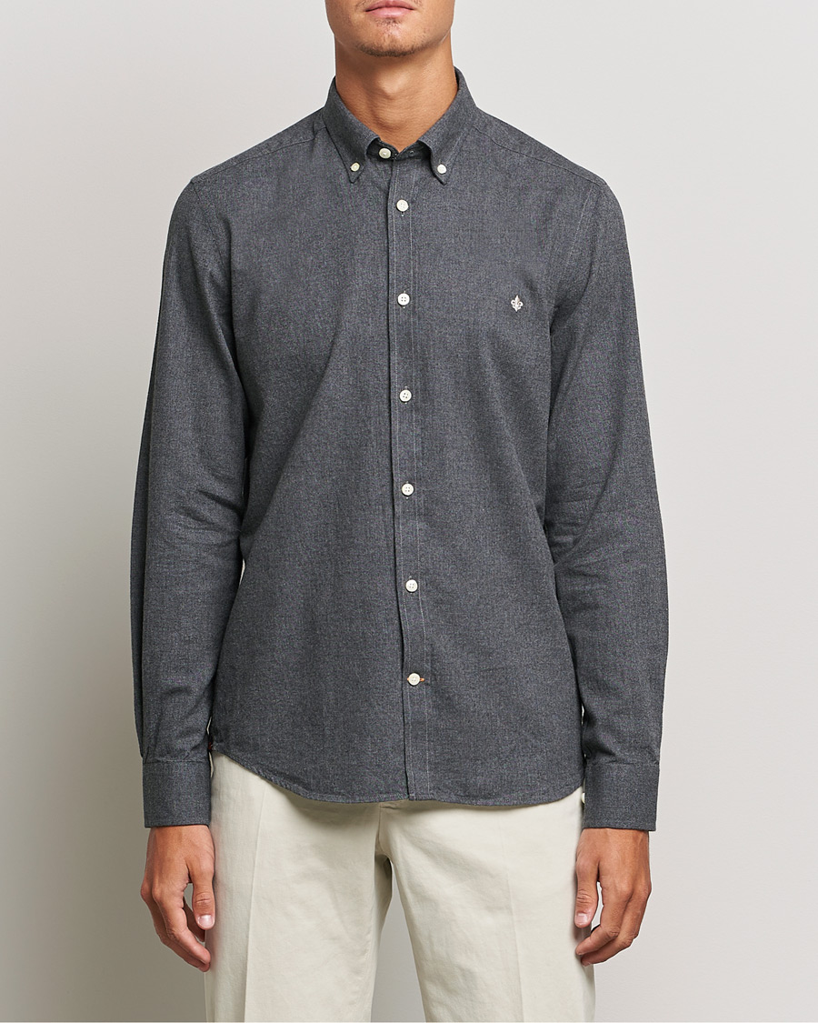Hombres | Camisas | Morris | Watts Flannel Button Down Shirt Dark Grey