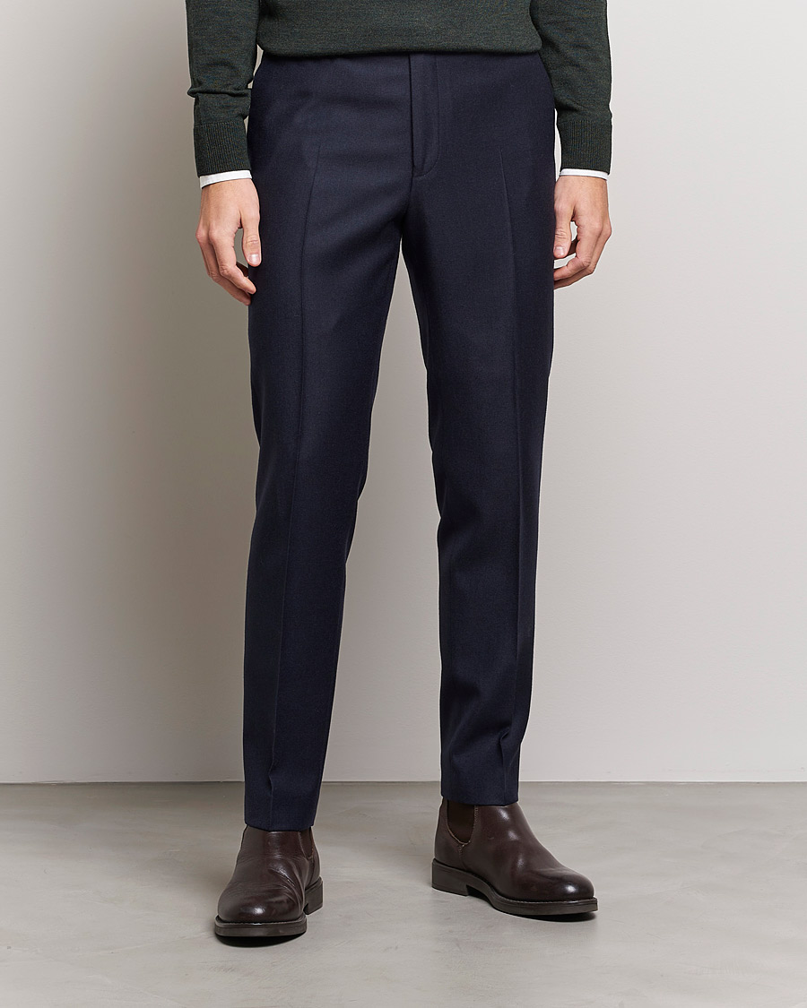 Hombres | Pantalones | Morris | Bobby Flannel Trousers Navy