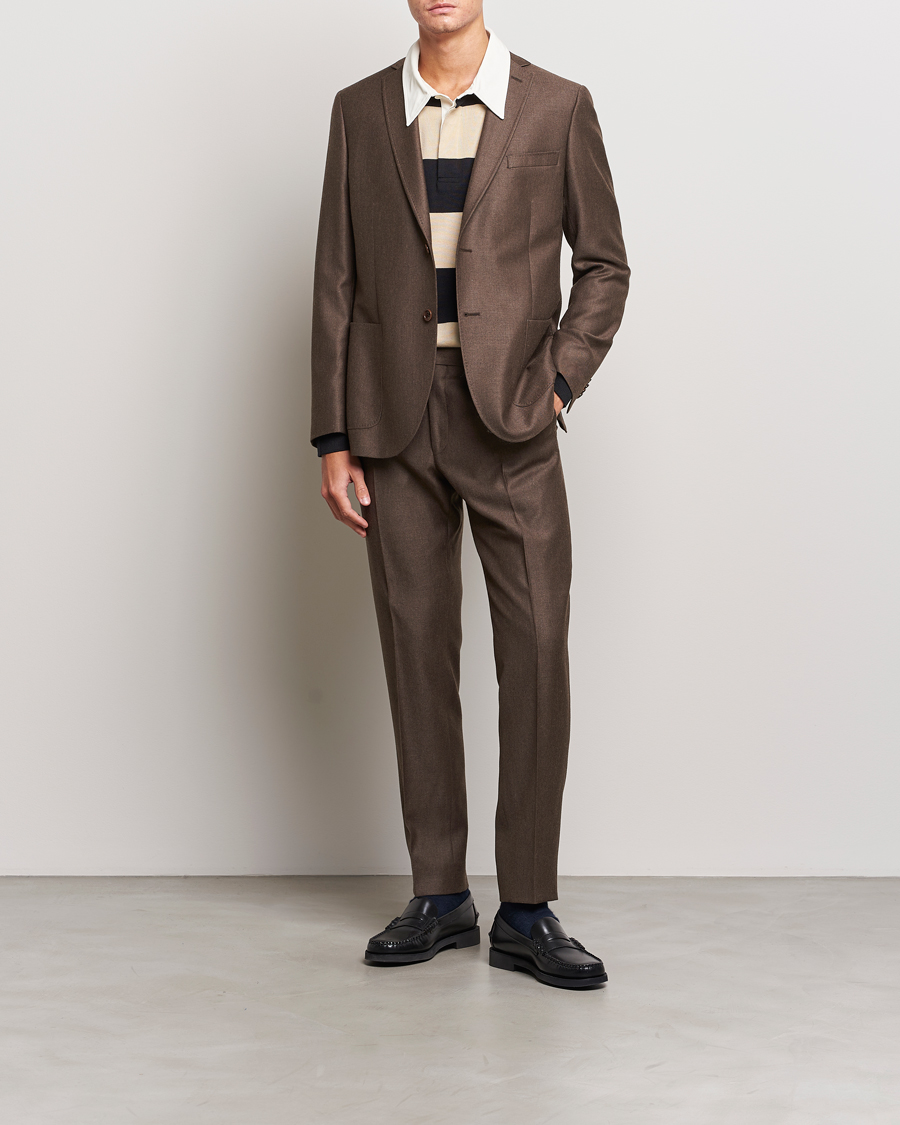 Hombres | Pantalones | Morris | Bobby Flannel Trousers Brown