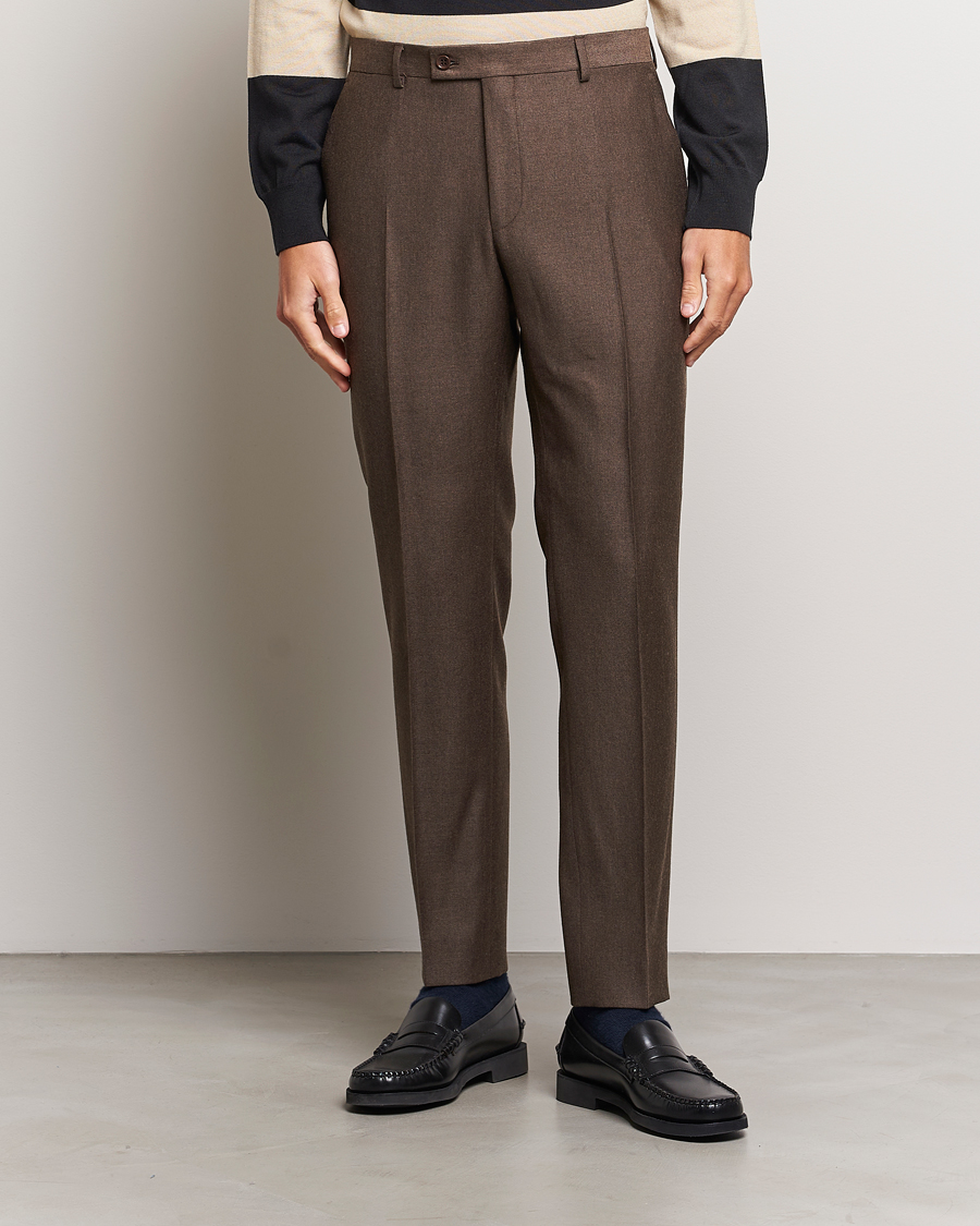 Hombres | Pantalones | Morris | Bobby Flannel Trousers Brown