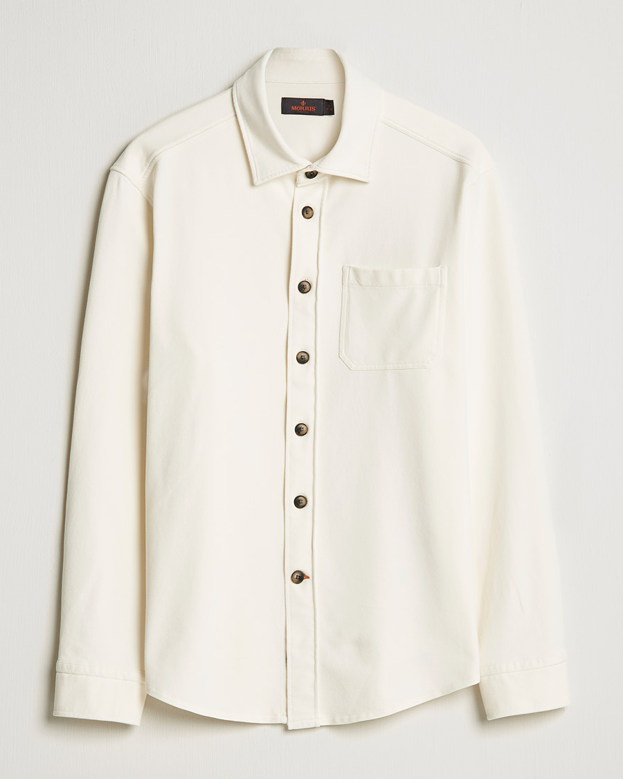 Hombres | Camisas | Morris | Cotton Jersey Overshirt Off White