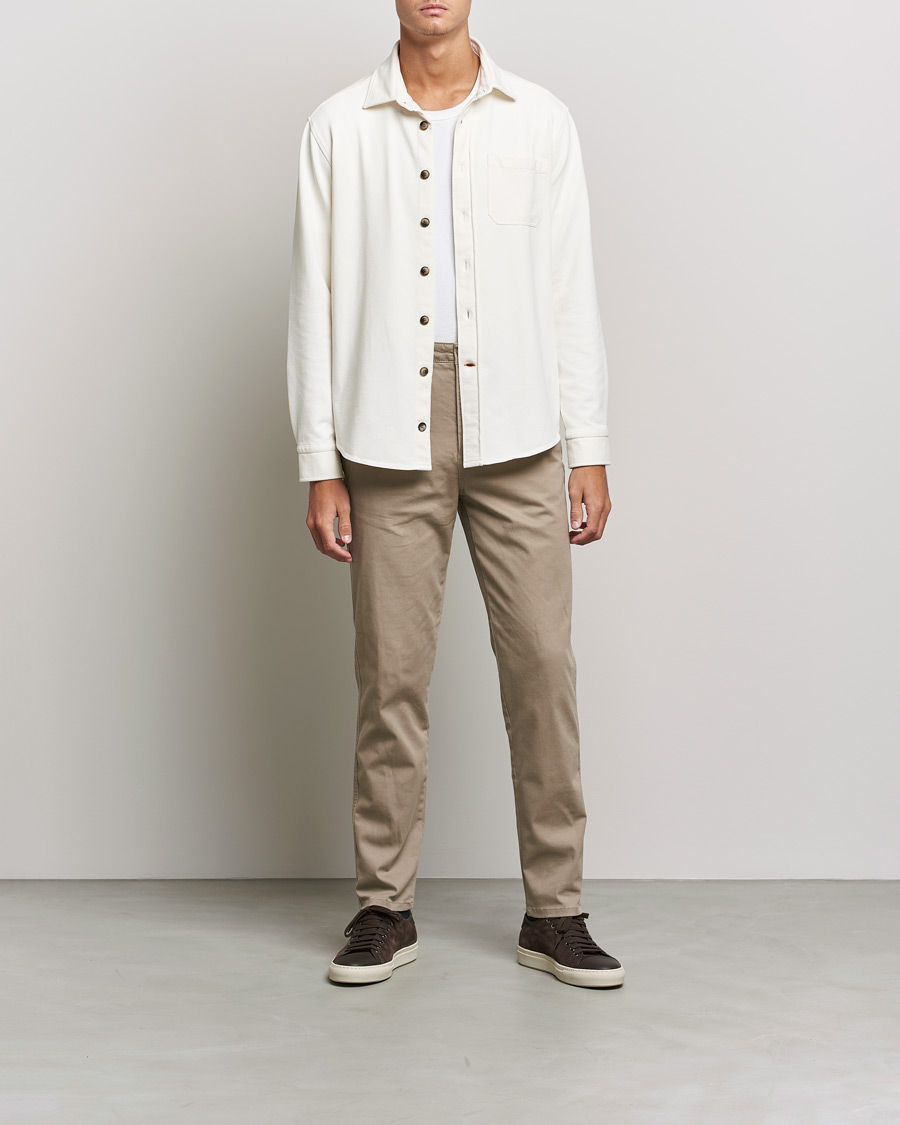 Hombres | Camisas | Morris | Cotton Jersey Overshirt Off White