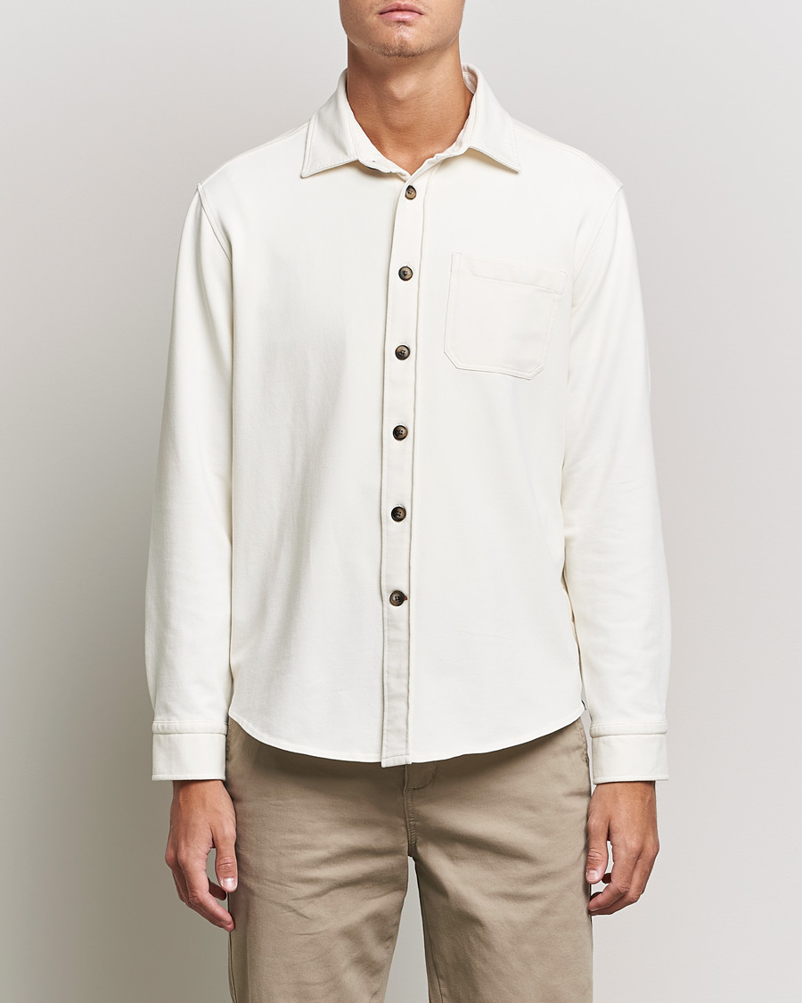 Hombres | Camisas | Morris | Cotton Jersey Overshirt Off White