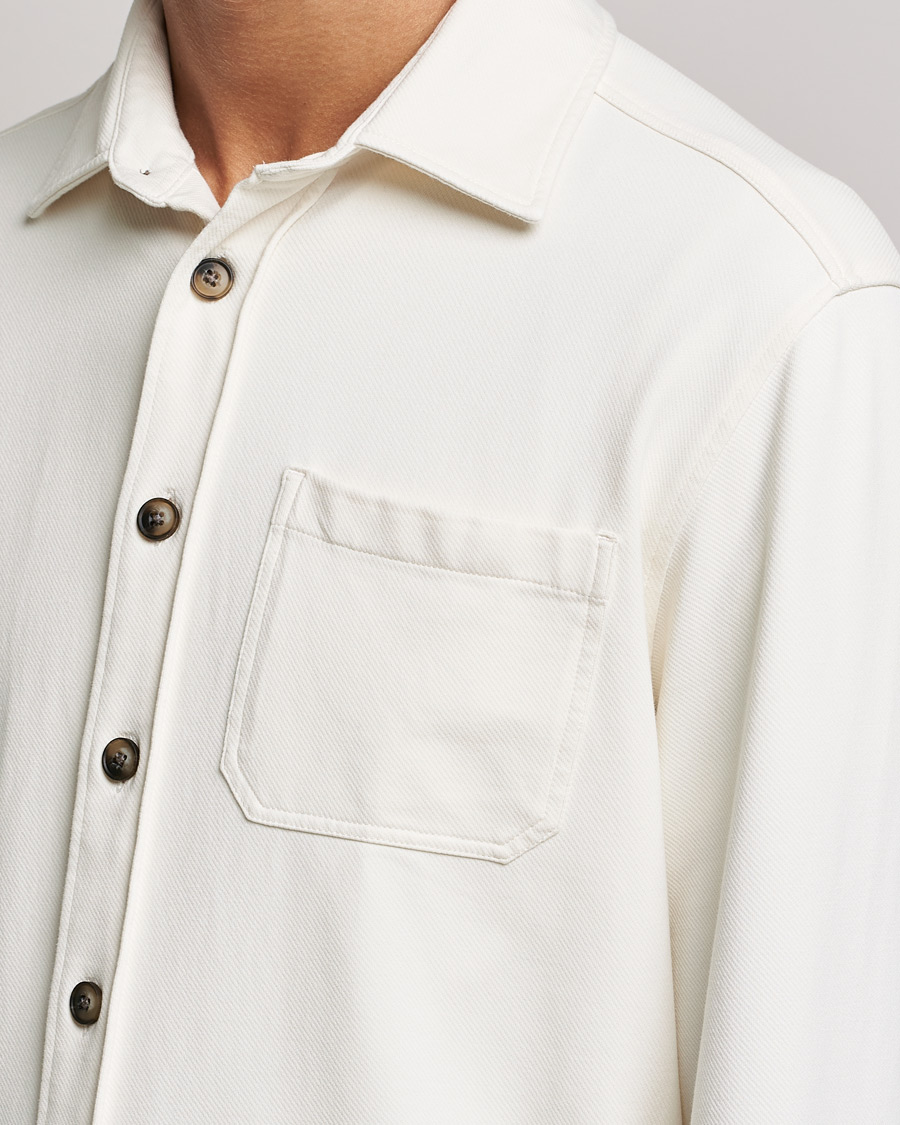 Hombres | Camisas | Morris | Cotton Jersey Overshirt Off White