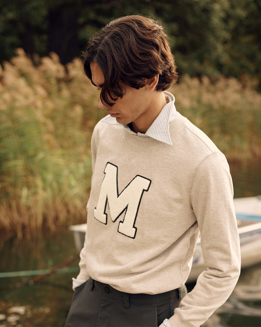 Hombres | Jerséis y prendas de punto | Morris | Leoni Logo Sweatshirt Khaki