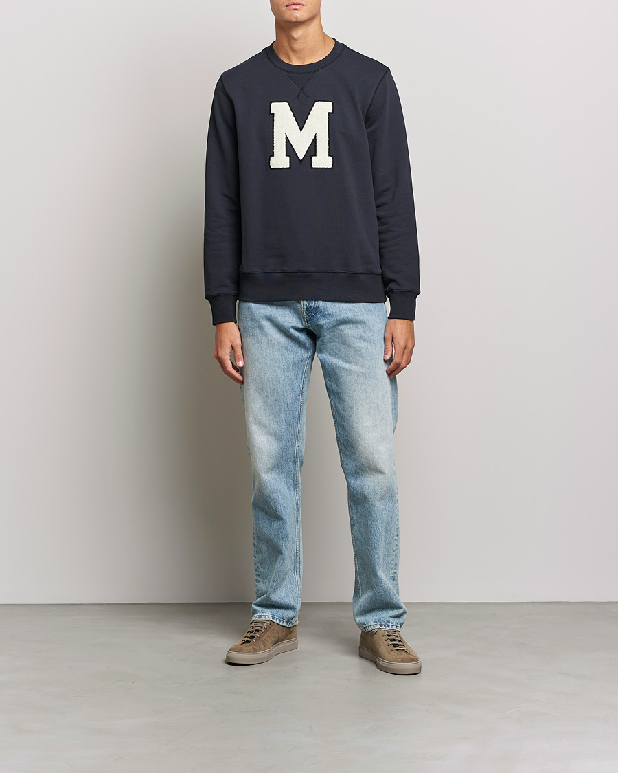Hombres | Jerséis y prendas de punto | Morris | Leoni Logo Sweatshirt Old Blue
