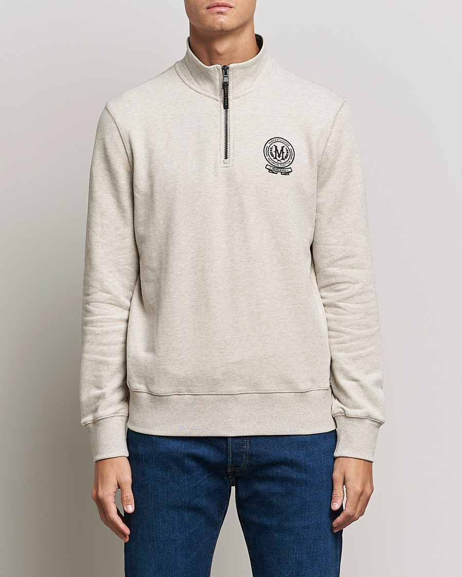 Hombres | Jerséis y prendas de punto | Morris | Dante Half Zip Sweatshirt Khaki