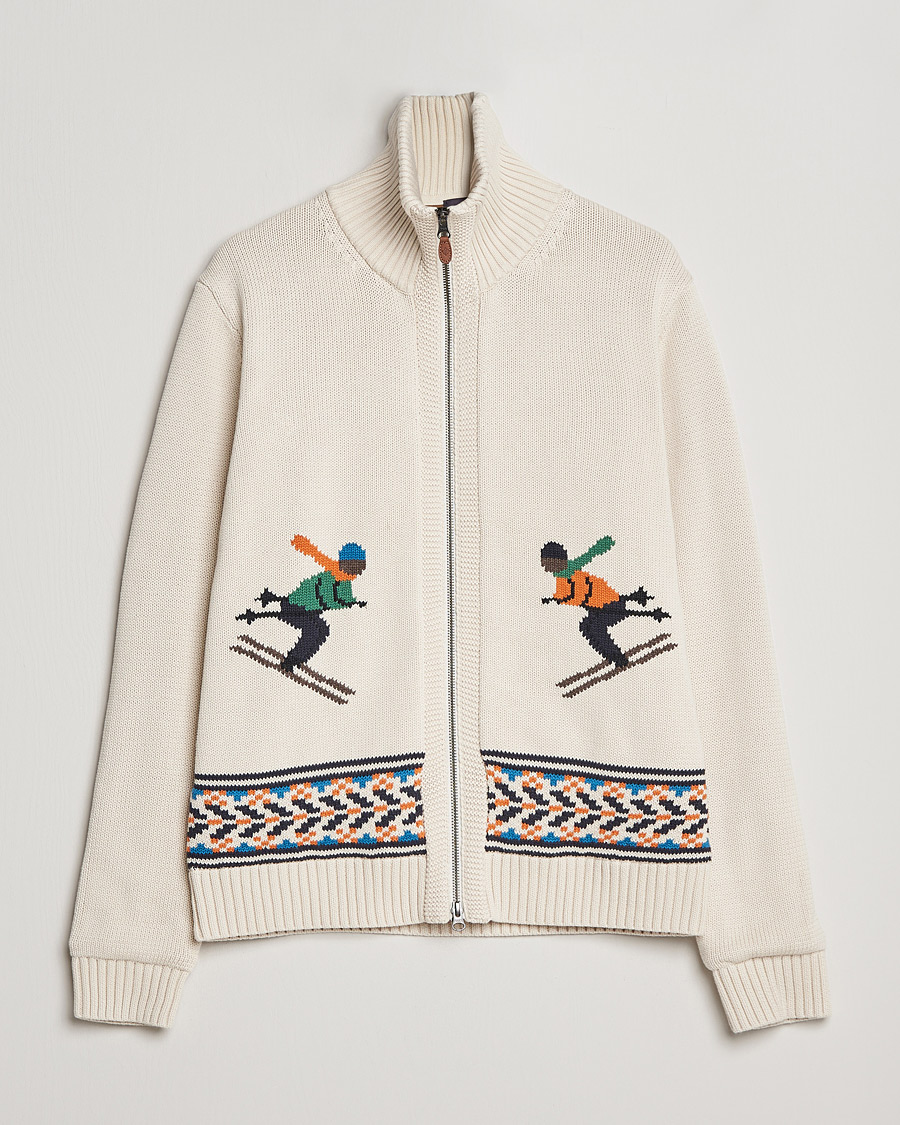 Hombres | Jerséis y prendas de punto | Morris | Clyde Full Zip Cardigan Off White