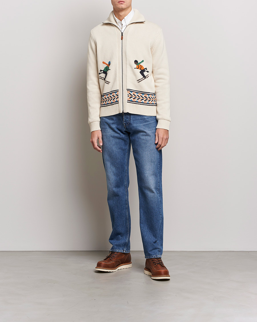 Hombres | Jerséis y prendas de punto | Morris | Clyde Full Zip Cardigan Off White