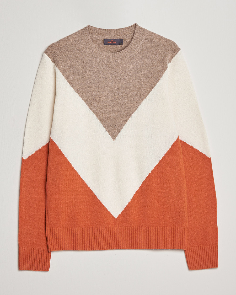 Hombres | Jerséis y prendas de punto | Morris | Novello Crew Neck Orange