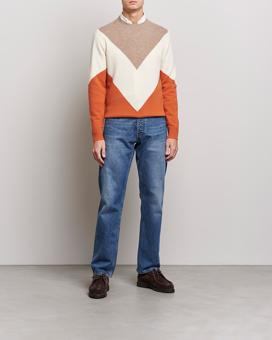 Hombres | Jerséis y prendas de punto | Morris | Novello Crew Neck Orange