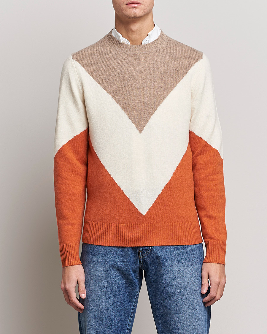 Hombres | Jerséis y prendas de punto | Morris | Novello Crew Neck Orange