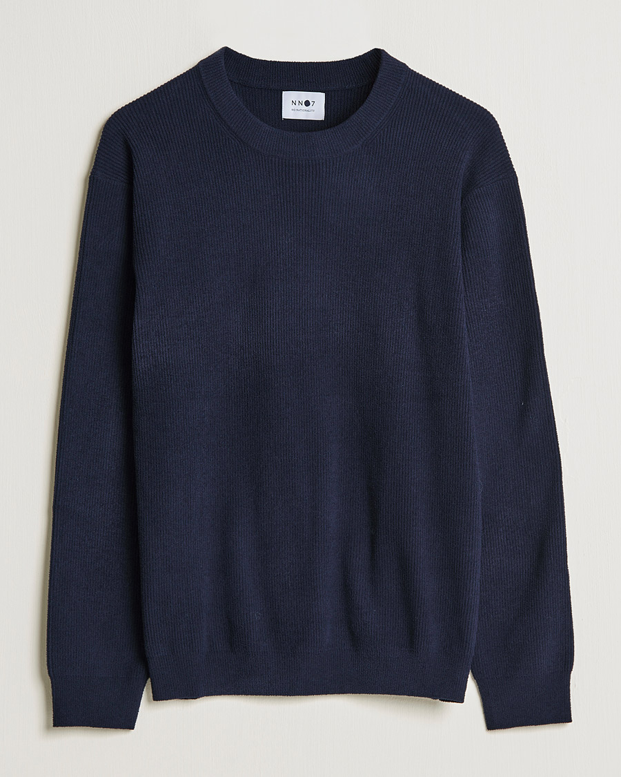 Hombres | Jerséis y prendas de punto | NN07 | Danny Ribbed Knitted Sweater Navy