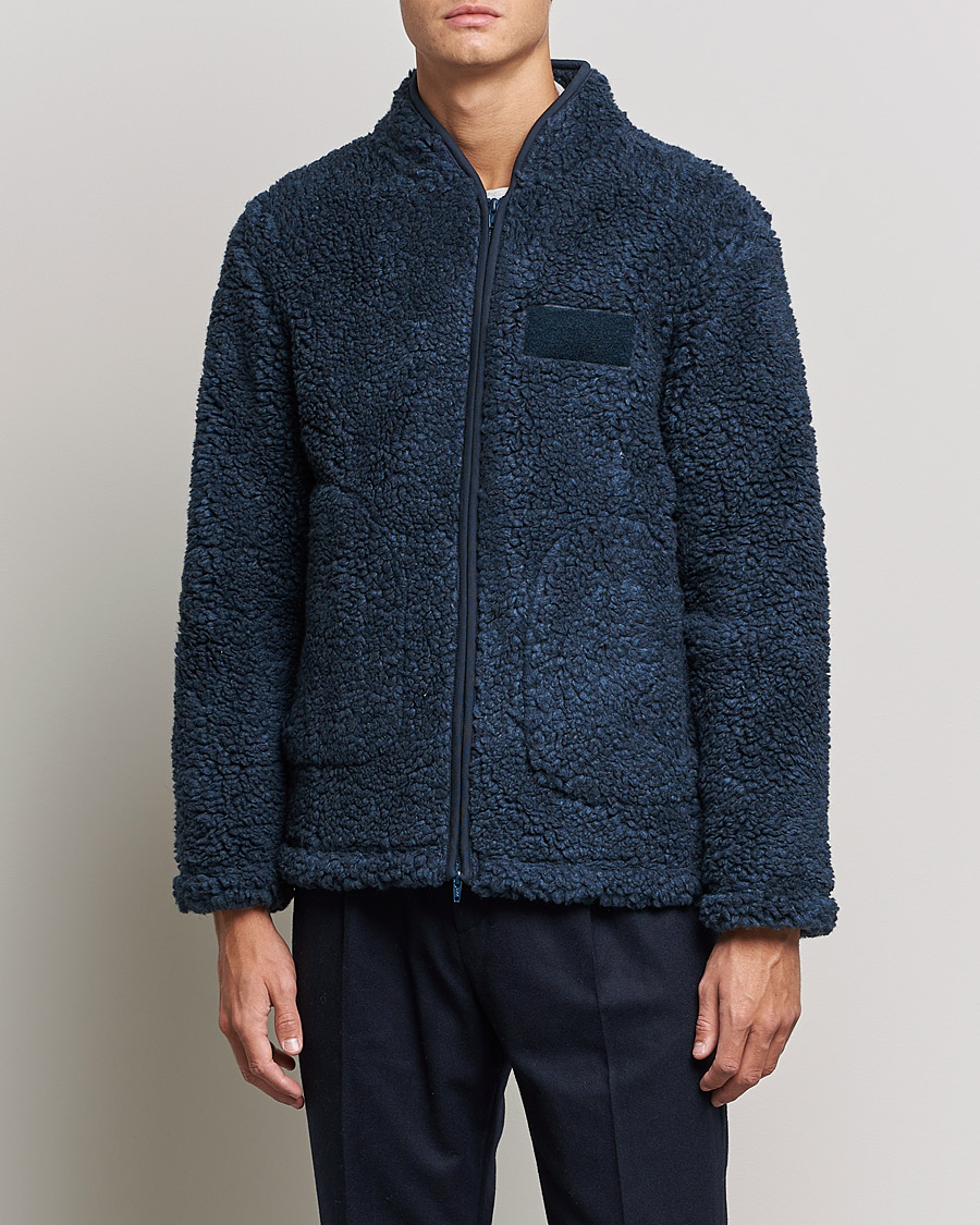 Hombres | Jerséis y prendas de punto | NN07 | Morten Fleece Full Zip Sea Blue