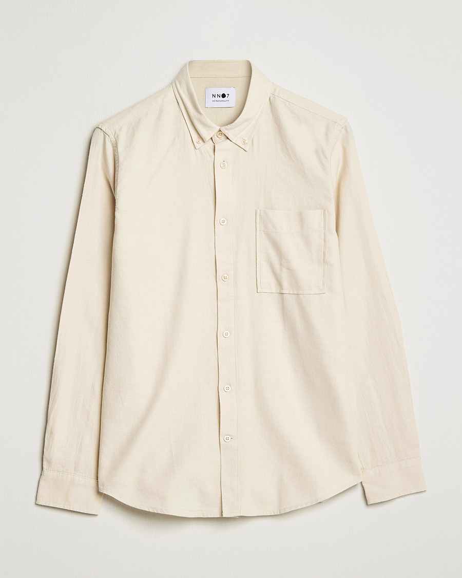 Hombres | Camisas | NN07 | Arne Brushed Flannel Shirt Ecru