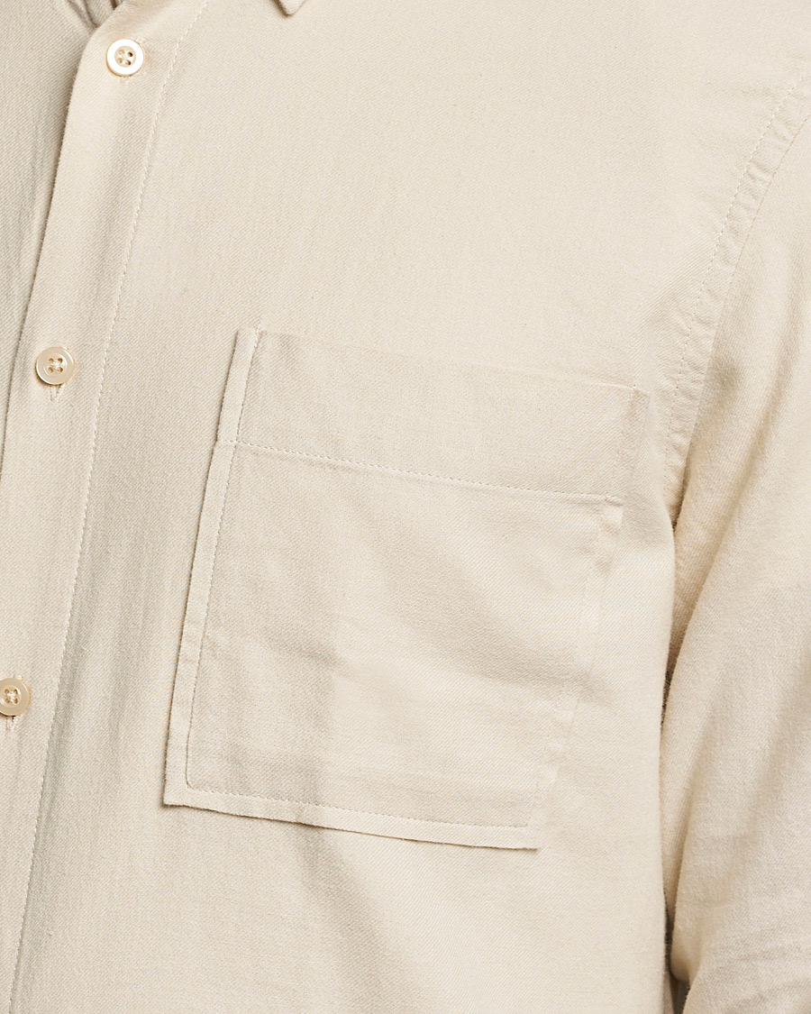 Hombres | Camisas | NN07 | Arne Brushed Flannel Shirt Ecru
