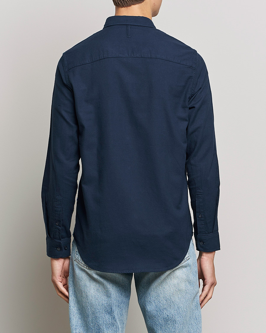 Hombres | Camisas | NN07 | Arne Brushed Flannel Shirt Navy Blue