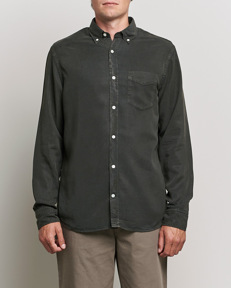 Hombres | Camisas | NN07 | Levon Tencel Shirt Dark Army