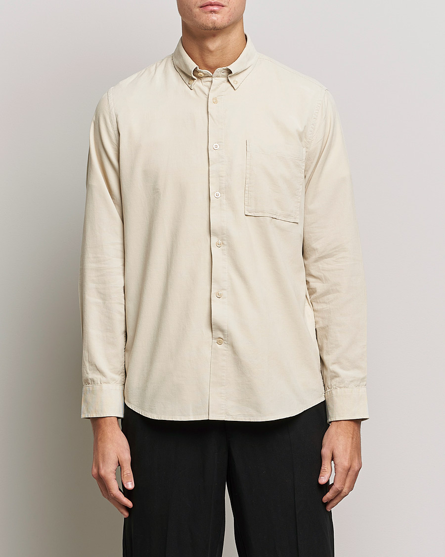 Hombres | Camisas | NN07 | Arne Corduroy Shirt Ecru