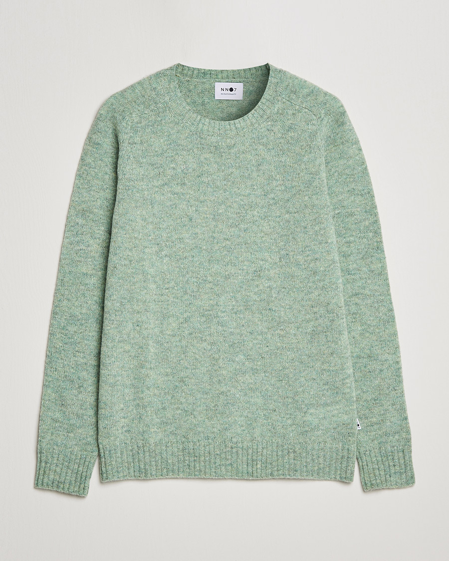 Hombres | Jerséis y prendas de punto | NN07 | Nathan Brushed Crew Neck Dusty Green