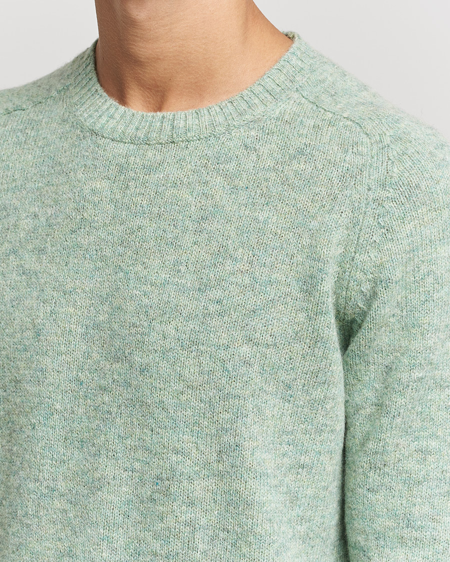 Hombres | Jerséis y prendas de punto | NN07 | Nathan Brushed Crew Neck Dusty Green