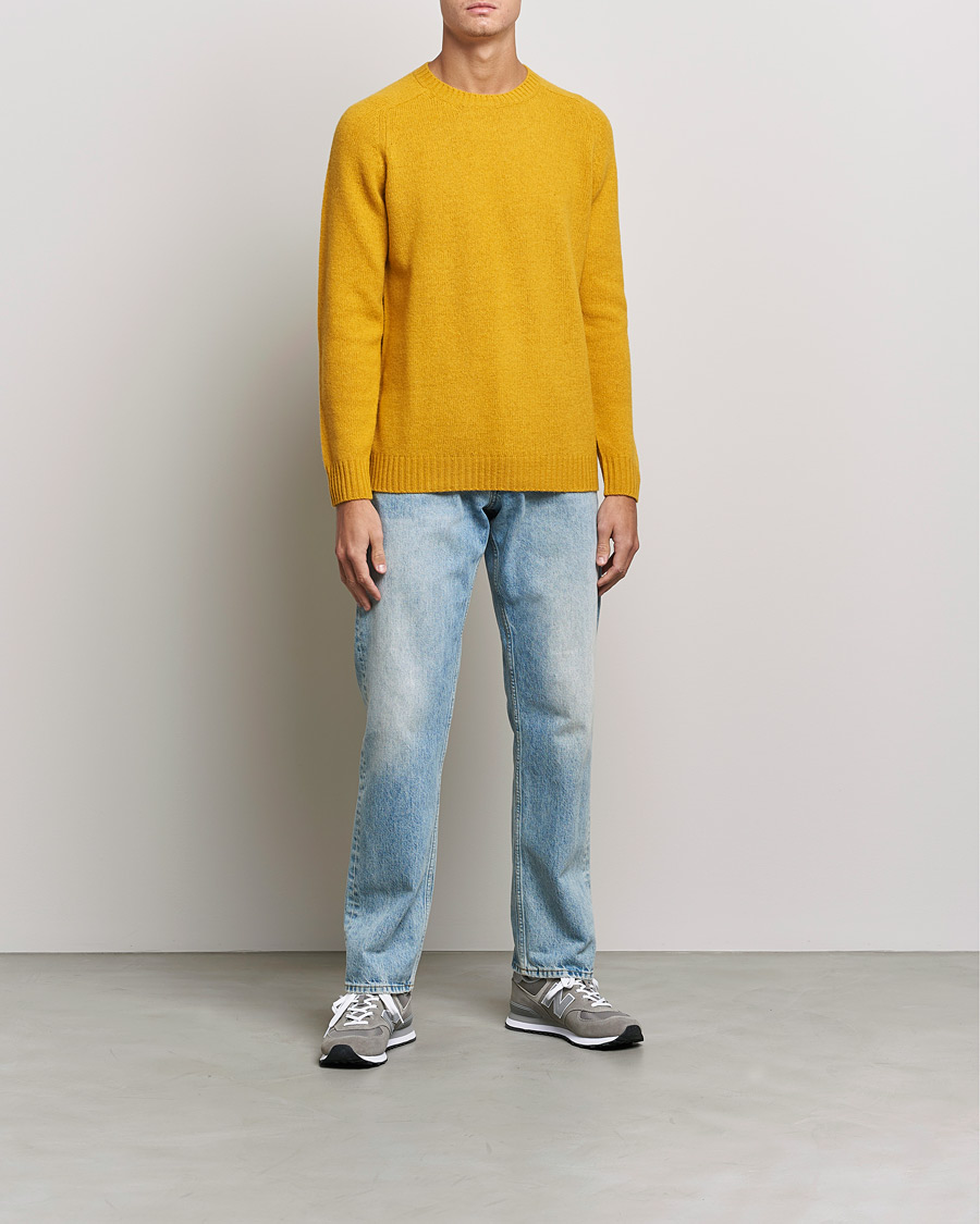 Hombres | Jerséis y prendas de punto | NN07 | Nathan Brushed Crew Neck Yellow
