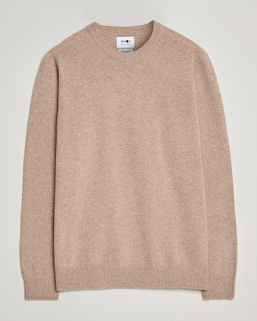 Hombres | Jerséis y prendas de punto | NN07 | Edward Lambswool Crew Neck Pullover Khaki