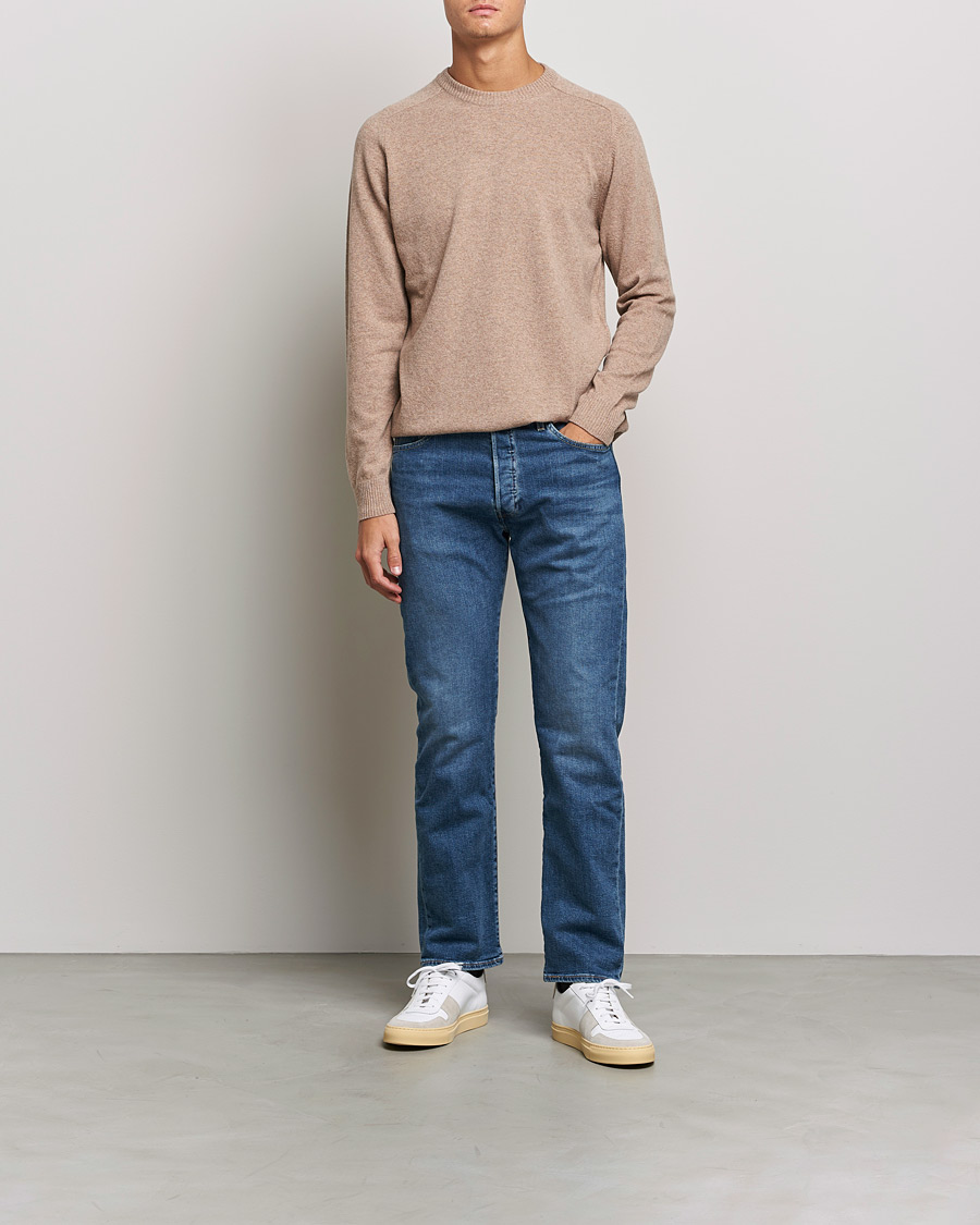 Hombres | Jerséis y prendas de punto | NN07 | Edward Lambswool Crew Neck Pullover Khaki