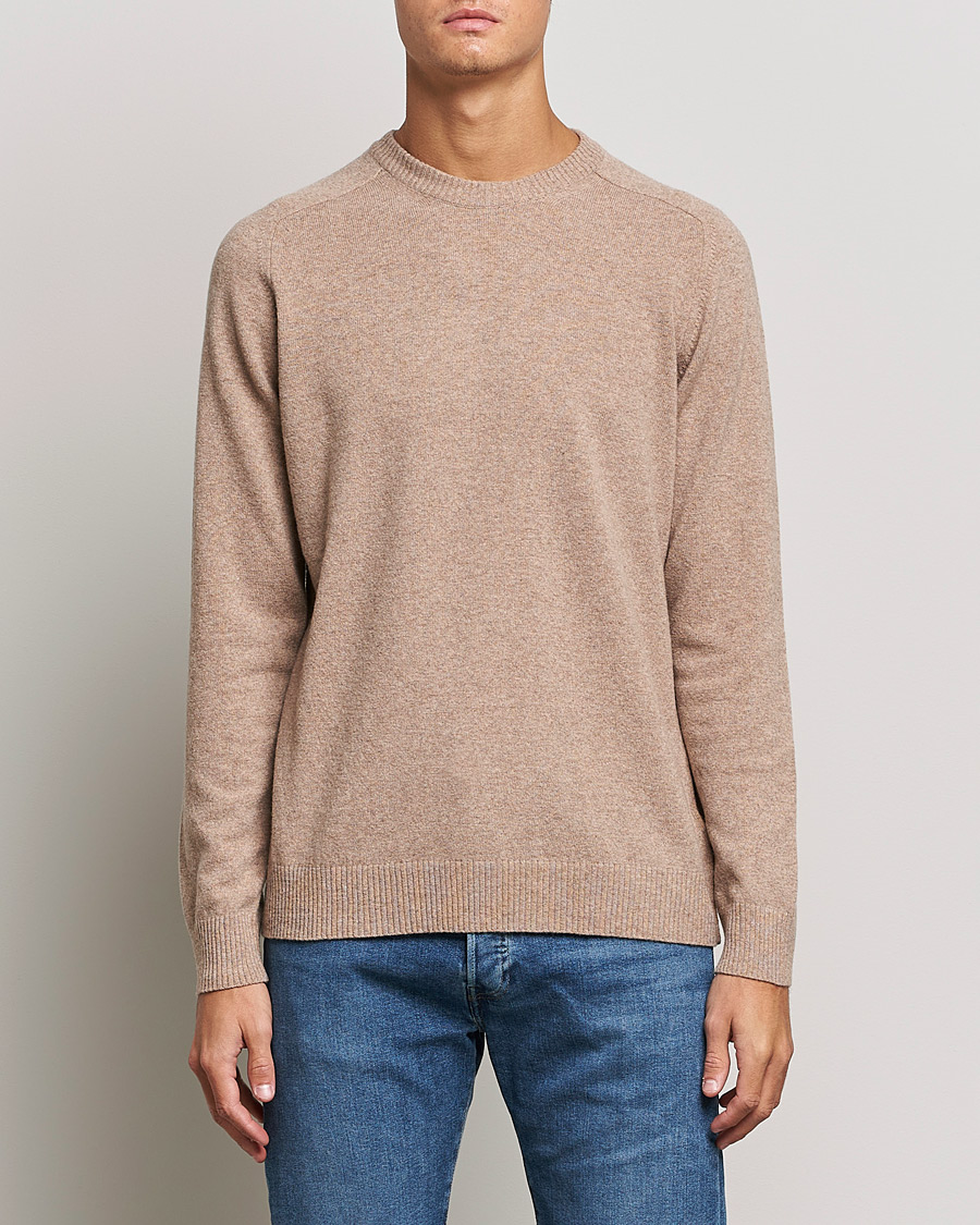 Hombres | Jerséis y prendas de punto | NN07 | Edward Lambswool Crew Neck Pullover Khaki