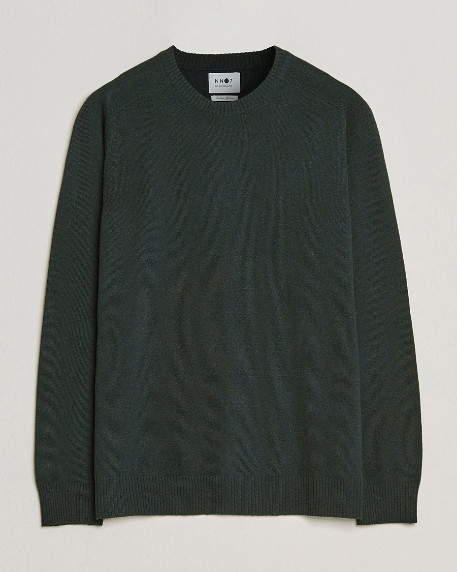 Hombres | Jerséis y prendas de punto | NN07 | Edward Lambswool Crew Neck Pullover Dark Army