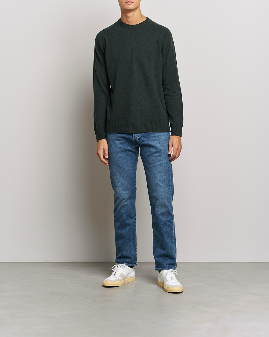 Hombres | Jerséis y prendas de punto | NN07 | Edward Lambswool Crew Neck Pullover Dark Army